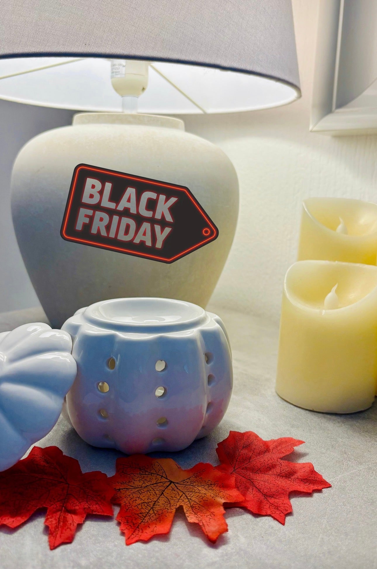 White Ceramic Pumpkin Burner
