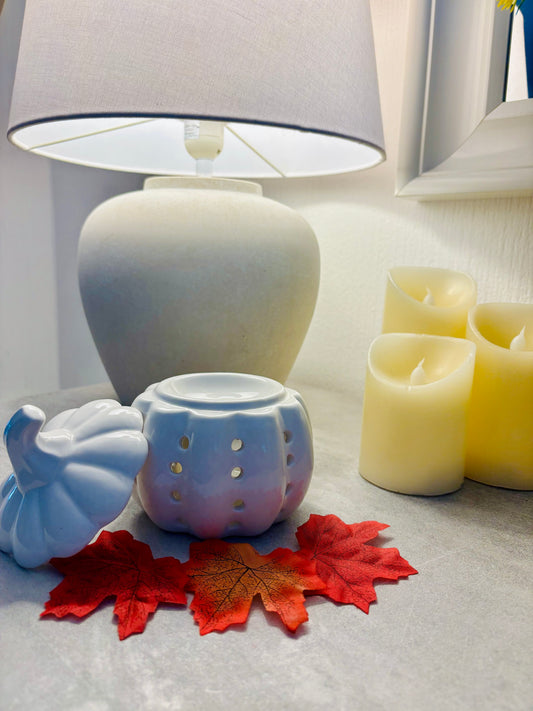 White Ceramic Pumpkin Burner